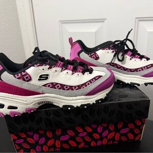 DVF for Skechers Diane Von Furstenberg sz 8 Pink & White D’Lites Sneakers